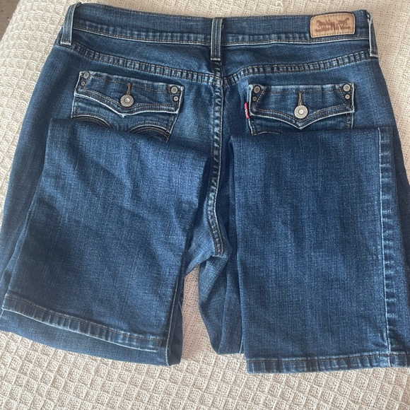 Levi 505 Straight Leg dark blue jeans 10/S - Picture 4 of 6